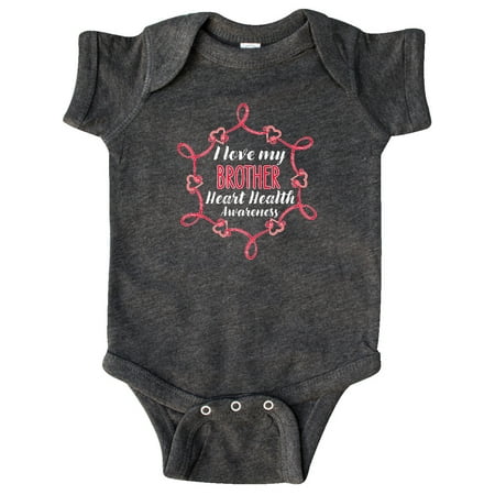 

Inktastic I Love My Brother Heart Health Awareness Gift Baby Boy or Baby Girl Bodysuit