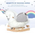 thumbnail image 4 of Qaba Rocking Horse, Kids Ride on Horse Swan Rocker with Sound, Plush Seat, Wooden Base, Safety Belt for Toddlers 18-36 Months, White, 4 of 9