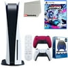 Sony Playstation 5 Disc Version (Sony PS5 Disc) with Cosmic Red Extra Controller, Media Remote, Destruction Allstars, Accessory Starter Kit and Microfiber Cleaning Cloth Bundle