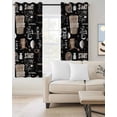 thumbnail image 3 of Black Coffee Blackout Curtains for Bedroom, Modern Rustic Coffee Cup Beans Room Darkening Window Drapes for Living Room, Thermal Insulated Grommet Curtains, 42x63 inch, 2 Panels, 3 of 9