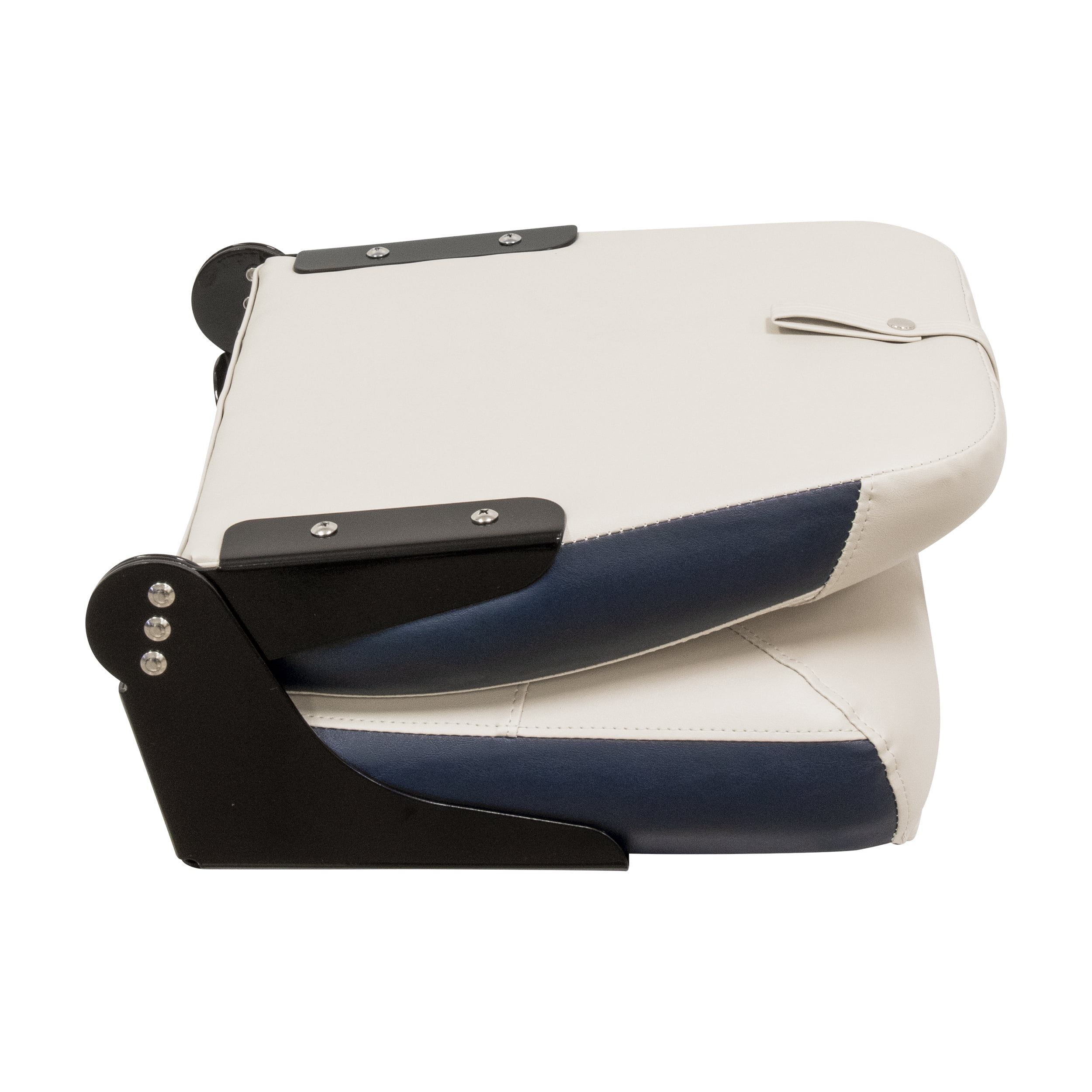 Wise BM1461-986 Premier Series Pontoon High Back Fold Down Seat, Platinum / Navy / Cobalt