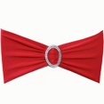 thumbnail image 1 of SINSSOWL 100 bandas elásticas para sillas de boda, color rojo, con hebilla, decoración de lazo deslizante, 25 colores (rojo), 1 of 1
