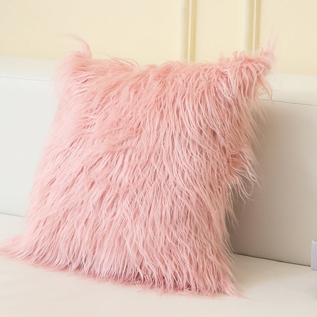 Cqxid Pillow Case Under $5 Style Modern Simple Net Red Imitation Beach Wool Solid Color Long Hair Pillow Case Cushion