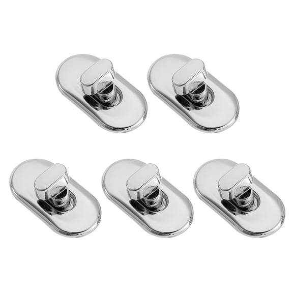 Uxcell 5 Pcs Twist Lock Fastener, Purse Turn Clasps Metal Button, Silver