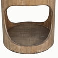 thumbnail image 4 of Benjara Roki Side End Table w Shelf- 22" Natural Brown Pine Wood Round Top, 4 of 5