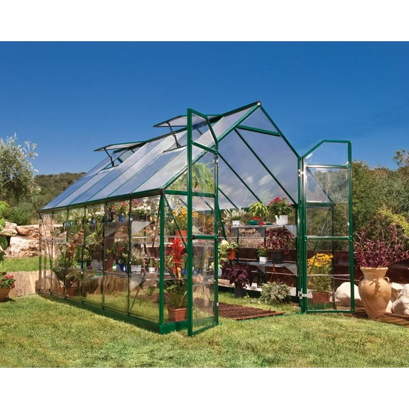 Palram - Canopia Balance 8' x 12' Polycarbonate/Aluminum Walk-In Greenhouse - Green - with 2 Roof Vents