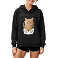 thumbnail image 4 of Pet Pouch Hoodie Womens Dog and Cat Carrier Hoodie Cute Graphic Hooded Sweatshirt Loose Fit Casual Long Sleeve Pullover with Zipper Pouch Adjustable Opening Winter Tops for Women, 4 of 5
