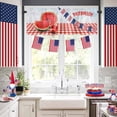 thumbnail image 2 of limua 4th of July Valances Curtain American Flag Fruit Watermelon Patriotic Curtain for Kitchen Windows Red Plaid Window Curtain for Independence Day, Memorial Day and Veterans Day 54x18 Inch, 2 of 6