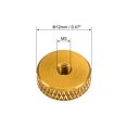thumbnail image 2 of Unique Bargains Écrou Plat Moleté - M3 x 12mm x 4mm Écrous de Pouce Verrouillage Écrous de Réglage Alliage d'Aluminium Doré 5 Pcs, 2 of 4