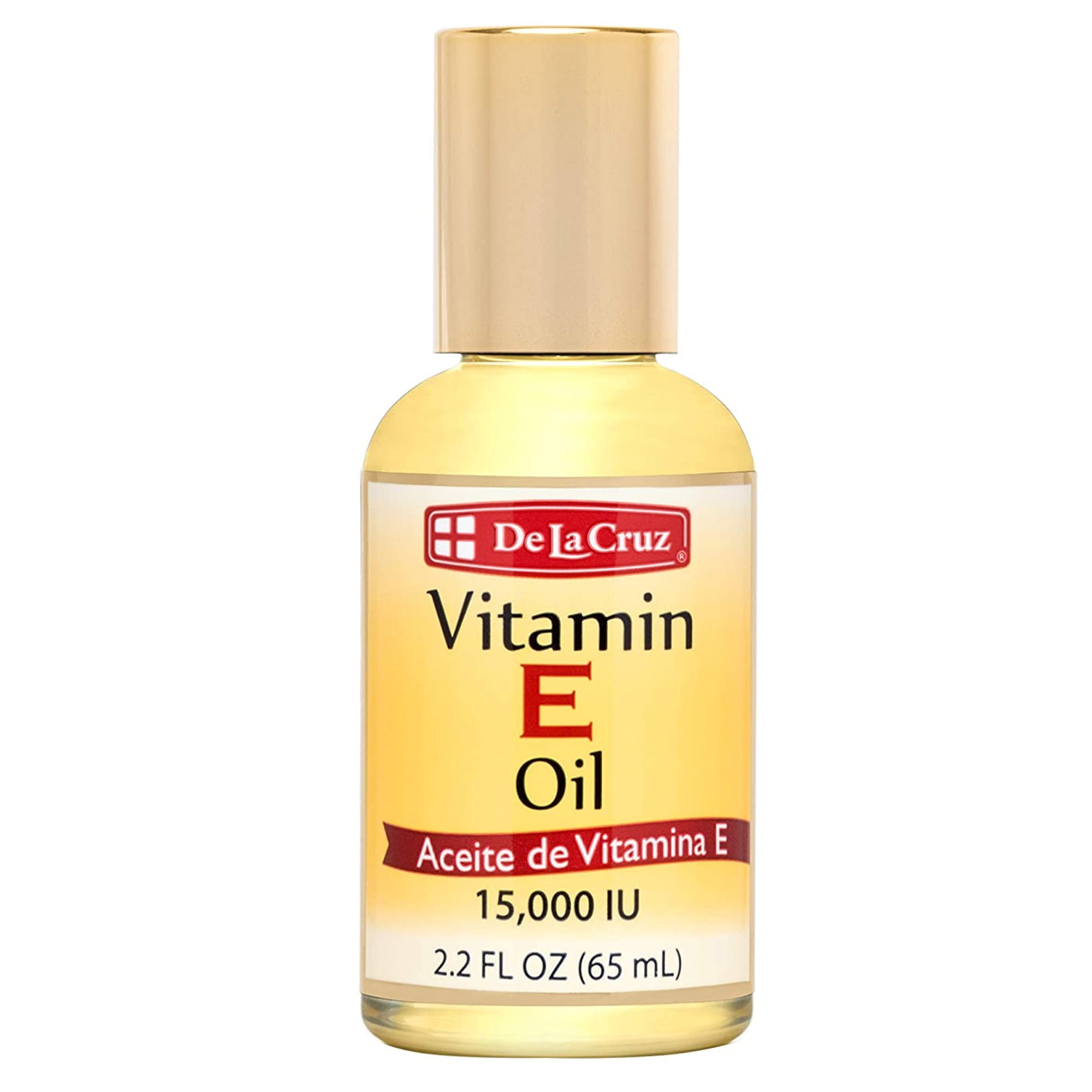 De La Cruz Vitamin E Oil, with Safflower for Skin, Hair, Face and Body, 15,000 IU, 2.2 FL oz