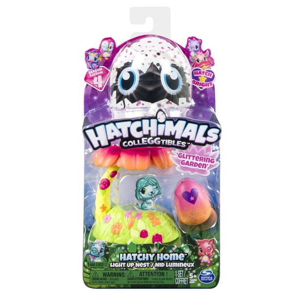 Hatchimals CollEGGtibles, Glittering Garden Hatchy Home Light up Nest with Exclusive Season 4 