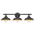thumbnail image 1 of Three-Light Indoor Wall Fixture Oil Rubbed Bronze with Highlights & Metallic Bronze Interior, 1 of 1