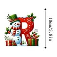 thumbnail image 3 of Beautynvta 26 Initial Letter Ornaments Christmas Tree Decoration, 3.9'' Acrylic Snowman Gift Box Letter Christmas Pendant, Personalized Hanging Alphabet Letters for Christmas Tree Decor, R, 3 of 4