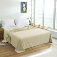 thumbnail image 5 of Flxxie 1800 Count Soft Brushed Microfiber Flat Sheet, Shrinkage, Fade Resistant Bedding Top Sheet, Easy Care, Khaki, Twin, 66"x96" with 4" hem, 5 of 6