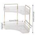 thumbnail image 3 of Estantes de baño Estante de almacenamiento de esquina con gradas de metal multifuncional para mesa de hogar, 3 of 3