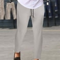 thumbnail image 2 of IROINNID Men's Pants Relaxed Button Zipper Closure Pencil Pants Solid Color Elastic Waist Pants, 2 of 8