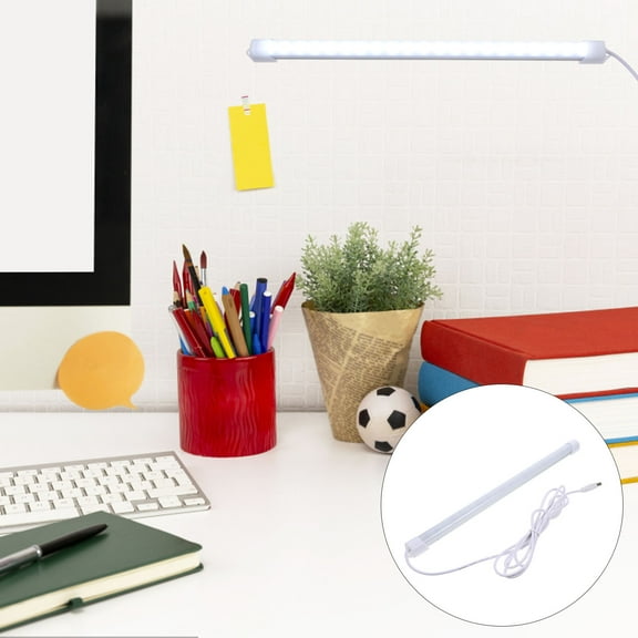 Worgeous USB LED Light Strip with Eye Caring Design for Reading and Home Lighting White Plastic 18 SMD 2835 LEDs DC 5V