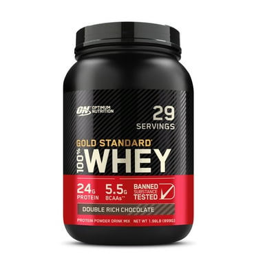 Optimum Nutrition Gold Standard 100% Whey Protein Powder, Double Rich Chocolate, 24g Protein, 2 Lb