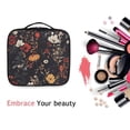 thumbnail image 6 of FORMRS Travel Makeup Bag Large Capacity Train Case Cosmetic Organizer with Adjustable Dividers, Black Floral Pattern, 6 of 8