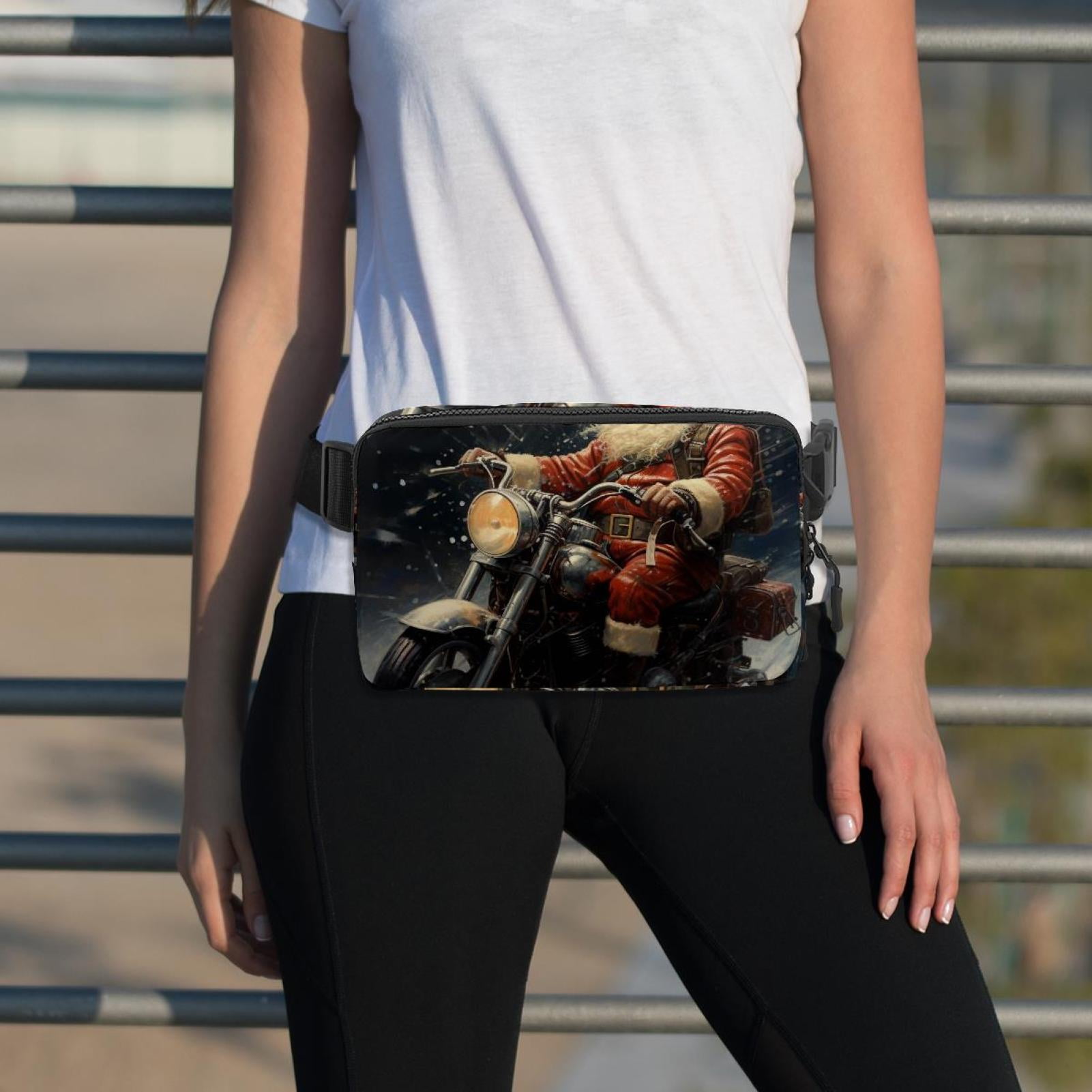 Santa Claus Adjustable Lightweight Waist Bag Fanny Pack Crossbody Bag with Extension Strap Unisex