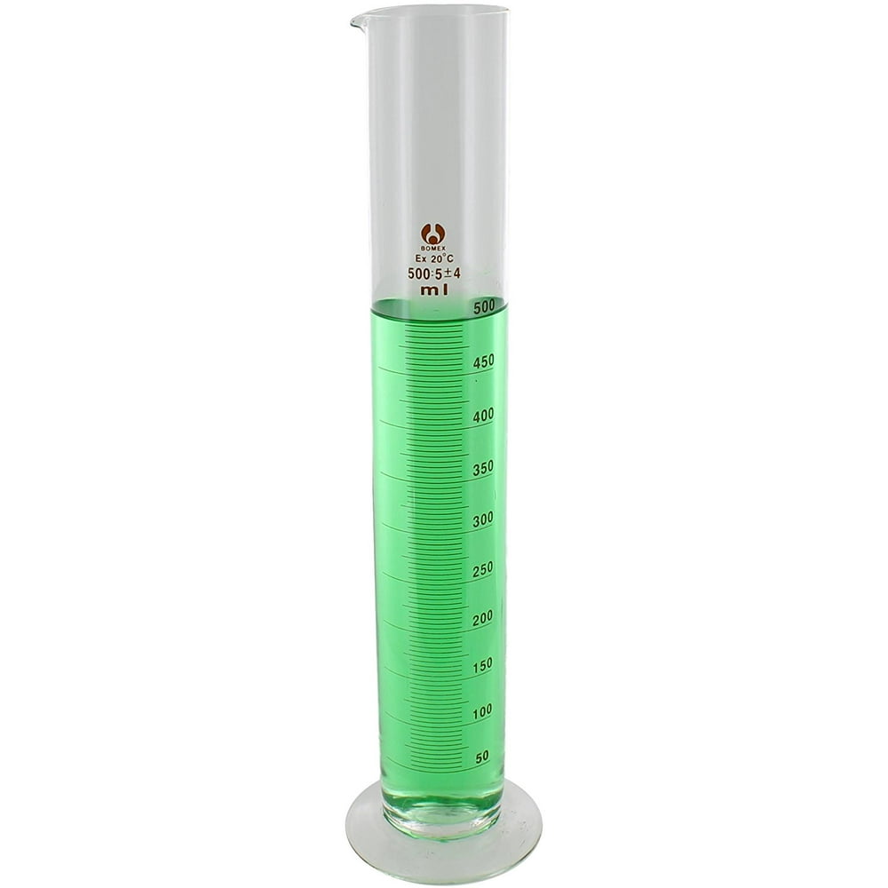 Graduated Cylinder 500ml Glass, Large 500ml graduated cylinder. Great for chemistry