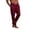 Wine, variant on Men's Solid Color Pajama Pants with Pockets & Drawstring - Cuffed Jogger Sleep Bottoms for Men, Elastic Waist Soft Lightweight Lounge Homewear Black L