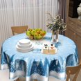 thumbnail image 6 of Snowflakes Round Tablecloth 60 Inch - Blue White Winter Trees Table Cloth Snow Splash Crystal Circle Table Cloth Christmas Xmas Ice Spot Table Cover for Kitchen Room Party Picnic, 6 of 6