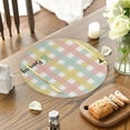 thumbnail image 6 of Antqov Easter Placemats, 14" Spring Linen Round Place Mat Cute Bunny Eggs Designs Easter Placemat for Party, Kitchen, Home & Holiday Decorations, 6 of 6