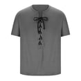 thumbnail image 6 of Mens Distressed Henley Shirts Retro V Neck Short Sleeve Tee Shirts Casual Lace up Washed Cotton T-Shirts for Men Size 3XL Gray, 6 of 6