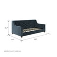 Ember Interiors Jordyn Upholstered Daybed, Twin Sofa Bed, Blue Velvet