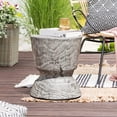 thumbnail image 1 of Yangming Concrete Side Table, 14.6 Inch Round Accent Table, Faux Wood Stump Stool, Gray, 1 of 6