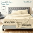 thumbnail image 4 of Casa Platino 100% Egyptian Cotton Sheets Bed Set Queen Size – Ultra-Soft Hotel Luxury Comfort with 15" Deep Pocket Queen Sheets, Fade Resistant, Machine Washable – Ivory, 4 of 8
