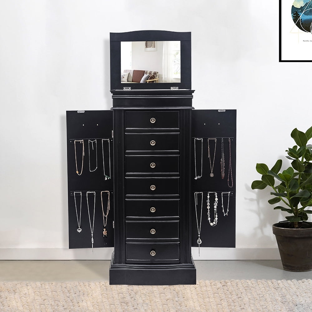 Black jewelry 2024 armoire walmart