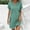 Green, variant on LADIGASU Women Casual Solid-neck Short Sleeve Dress Pocket Split Hem Strap Dress