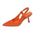 thumbnail image 2 of Miluxas Kitten Heels for Women Pointed Closed Toe Heels Low Pumps Shoes for Party Work office Orange 7.5(40), 2 of 9