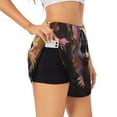 thumbnail image 3 of Lsque Adorable Fluffy Bat Printed Women's Running Shorts with Liner Pockets,Elastic Quick Dry Workout Athletic Gym Yoga Shorts,Womens High Waist Shorts-X-Large, 3 of 9