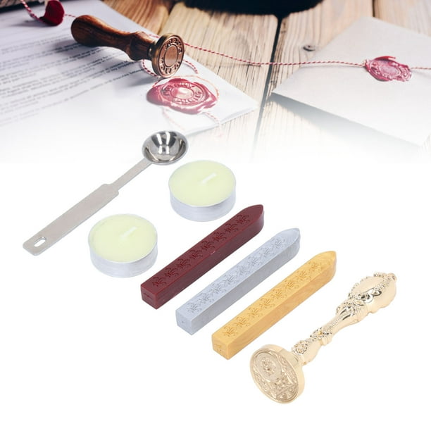 Wax Sealing Kit Melting Furnace Tool Wax Seal Warmer, Wax Seal Stamp Set  with Wax Melting Spoon for Melting Wax Seal Beads or Sticks, Wax Stamp  Spoon
