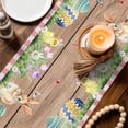 thumbnail image 3 of Pink Plaid Easter Table Runner - 70 Inch Long Blue Truck Spring Floral Bunny Wooden Cotton and Linen Blended Dress Scarves Farmhouse Table Runner for Kitchen Dining, Coffee Table, 13" x 70", 3 of 8