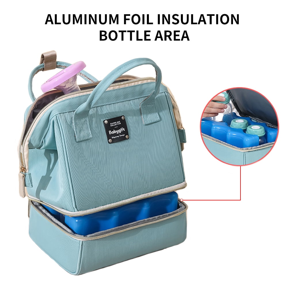 Breast Pump Backpack - Insulation Lunch Bag Diaper Bag Portable Mommy Bag with Double Layer for Women Women