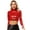 Red, variant on Womens Shiny Metallic Latin Cha-cha Dance Top Mock Neck Sequins Full Liner Dance Crop Top Clubwear Turquoise One Size