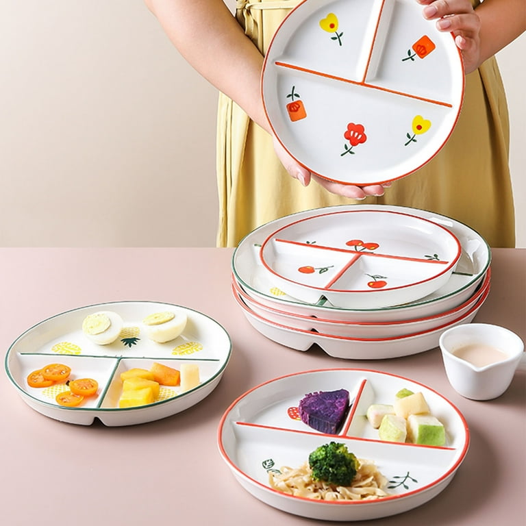 Acyhggi Ceraic Divided Porcelain Dinner Plates – 10 Inch, Breakfast