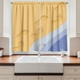 thumbnail image 2 of Ambesonne Modern Kitchen Curtains, Footprints Sand Seaside, 55"x45", Pale Blue Apricot, 2 of 3