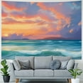 thumbnail image 4 of Creowell  Tropical Beach Tapestry Sunset over Blue Ocean Tapestry for Bedroom Summer Coastal Scenery Tapestries Wall Hanging for Living Room College Dorm Wall Decor 40x60inch, 4 of 6