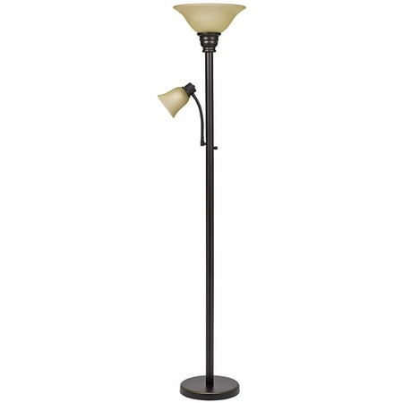 Traditional Metal Torchiere Living Room Floor Lamp With Reading Light And Glass Shades 71 Bronze Canada Traditional Metal Torchiere Living Room, Bronze Floor Lamp With Reading Light