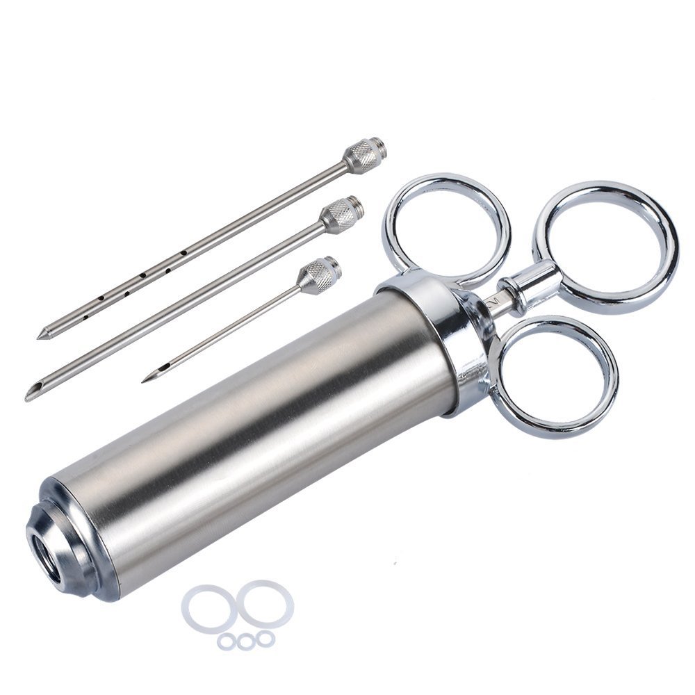 FeelGlad 304 Stainless Steel BBQ Meat Injector Kit, Stainless Steel