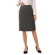 thumbnail image 1 of Falda de lápiz de negocios para mujeres Inspire Chic, de cintura alta, formal, hasta la rodilla, talla XL, gris oscuro, 1 of 5