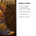 thumbnail image 3 of Lantern Press 12x18 Inch Premium Wood Sign, Ready to Hang Wall Decor, Cheyenne, Wyoming, Boot and Star, 3 of 4