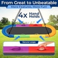 thumbnail image 4 of SereneLife 67" Oval Saucer Swing - Giant Outdoor Swing Set with Universal Hanging Kit, Swinging Seat Spinner with Pillow & Carry Bag, Weatherproof, Water-Resistant, Supports Up to 700 lbs, Rainbow, 4 of 7