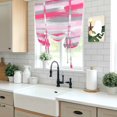 thumbnail image 5 of Pink Gray Stripes Tie Up Curtains 45 Inches Long, Kitchen Window Curtains Over Sink, Watercolor Modern Abstract Minimalist Small Window Curtains Shade Balloon Curtains Valances for Bedroom 34"x45", 5 of 8