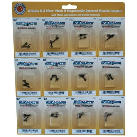 Bachmann Industries Magnetically Operated E-Z Mate Mark II Couplers - Medium (12/card) N Scale (Best N Scale Couplers)